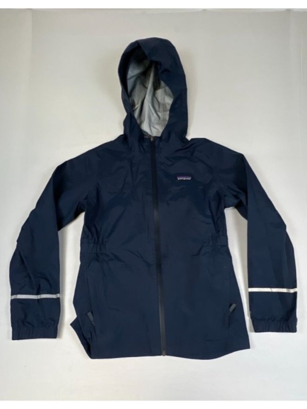 Patagonia Girls L 12 Torrentshell 3L Waterproof Rain Jacket Navy Blue Hooded
